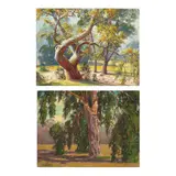 Paul Grimm, Sycamore and Old Eucalyptus (a group of two), first oil on board and second oil on canvas laid to board