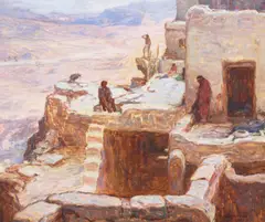 Carl Oscar Borg, A Desert Fortress (New Mexico), oil on canvas