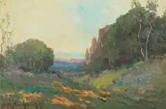 Alexis Matthew Podchernikoff, Hillside of Wildflowers, oil on panel