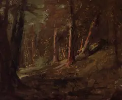 Dark Forest by J. Bond Francisco, circa 1918, oil on canvas, sold Apr 2024