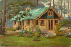William Adam, Carmel Cottage, oil on canvas laid to board