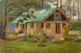 William Adam, Carmel Cottage, oil on canvas laid to board