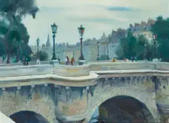 Pont Neuf #3 by Emil Kosa Jr., oil on canvas, sold Apr 2024