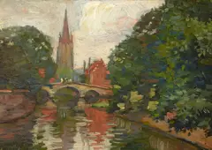 Brest, France by Channel Pickering Townsley, oil on panel, offered Apr 2024