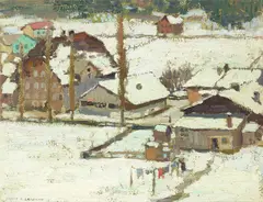 Harry Lachman, Hiver en Suisse, oil on board