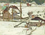 Harry Lachman, Hiver en Suisse, oil on board