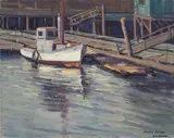 Darwin Duncan, San Pedro Harbor Scene, oil on canvas