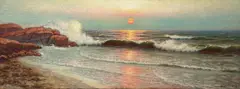Coastal Sunrise by Richard Dey de Ribcowsky, oil on canvas, sold Apr 2024