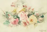 Franz Bischoff, Still Life with Roses, watercolor on paper