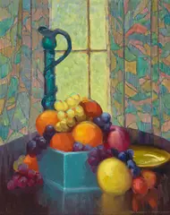 Nell Walker Warner, Still Life with Fruit, oil on canvasboard