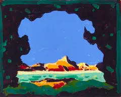 Desert Colors by Conrad Buff, oil on paper laid to board, sold Apr 2024