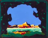 Conrad Buff, Desert Colors, oil on paper laid to board