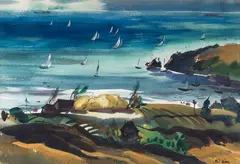 Corona del Mar by Philip Latimer Dike, watercolor on paper, sold Apr 2024