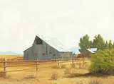 Ray Strong, San Joaquin Barn, oil on canvasboard