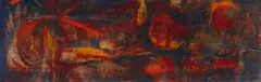Abstract by Traute Huycke, oil on panel, offered Apr 2024