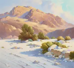 Earl I. Daniels, Desert Wash (at Fish Creek Canyon, Anza Borrego Desert, California), oil on canvas