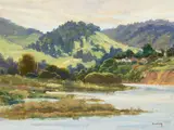 John Budicin, Carmel River, oil on board
