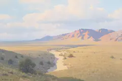 Michael Stack, Manzano's in Late Afternoon Light (New Mexico), oil on canvas