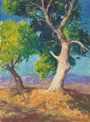 Sheldon Parsons, The Old Cottonwood (New Mexico), oil on board