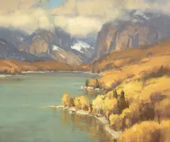 Scott Christensen, Glacier Park Mountain Landscape, oil on canvas