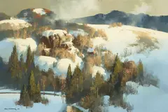 Tom Nicholas, January Thaw, oil on canvas