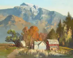 Tom Nicholas, Below the Mountain, oil on canvas
