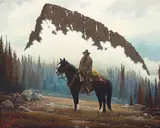 George Dee Smith, Ghost Peak (North Fork of the Shoshone), oil on Masonite