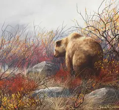 Trevor V. Swanson, Foraging Bear, oil on Masonite