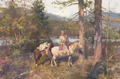 Harry Anderson, Trapper, oil on board