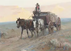 Ranch Wagon by Robert Pummill, oil on canvas, sold Apr 2024