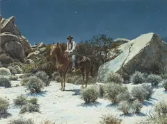 Bernard Wynne, Midnight Cowboy, oil on Masonite