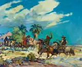 Marjorie Jane Reed, Frustrated Hold-up at the Dos Palmas Station (Sketch for the Bradford Stage Road Series)