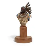 Dave McGary, Enemies Past: Two Crows Hidatsa Chief 1834 from the Warriors Series, polychromed bronze