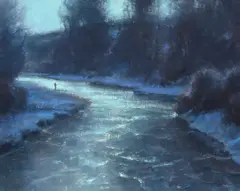 By the Light of the Moon by Brent Cotton, oil on canvas laid to panel, sold Apr 2024