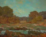 Granville Redmond, Moonrise, oil on canvas