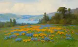 William Franklin Jackson, Wildflowers Overlooking a Lake