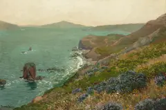 Theodore Wores, Helmet Rock, Golden Gate and Ocean Shore (San Francisco), oil on canvas