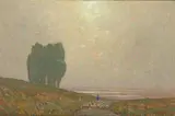 Granville Redmond, Tending the Flock, oil on canvas