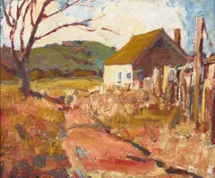 Selden Connor Gile, Barn and Fence, oil on board