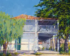 M. Evelyn McCormick, The Customs House, Monterey, oil on canvas