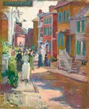 Mary Bradish Titcomb, New England Street Scene, oil on canvas