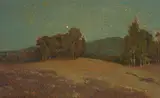 William Wendt, Night with its Shadows, oil on canvas
