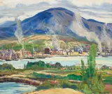 Rose Schneider, City on a River and A Country Cottage (a double-sided work), oil on canvas