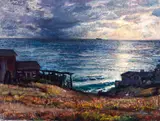 Joseph Kleitsch, Laguna Coastal Scene with Wildflowers, oil on canvas