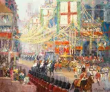 George Thompson-Pritchard, The Coronation of Queen Elizabeth II, oil on canvas