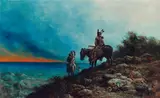 A. D. M. Cooper, Native American Scouts in a Western Landscape, oil on canvas