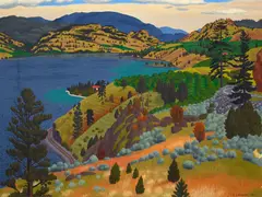Bcfsa Cgp Rca Edward John Hughes, Looking South Over Skaha Lake (British Columbia), oil on canvas