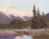 Sydney Laurence, Skiff in an Alaskan Landscape