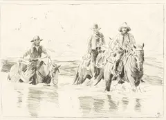 Mark Maggiori, Texas Cowboys, pencil on paper
