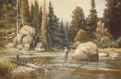 Robert Kennedy Abbett, The Rock Pool, oil on Masonite